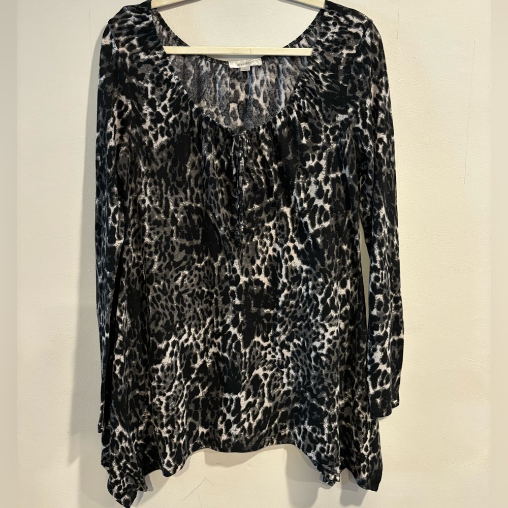 NWOT - Dressbarn Women’s Leopard Print Long-sleeve Blouse - Sz Large